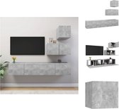 vidaXL TV-meubelset - Betongrijs - Spaanplaat - 30.5x30x30cm - 60x30x30cm - 80x30x30cm - Kast