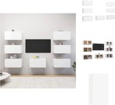 vidaXL TV-meubelset - Hangend - Spaanplaat - Wit - 30.5 x 30 x 60 cm - Kast
