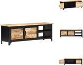 vidaXL TV-meubel Industriële Stijl - 120 x 30 x 40 cm - Handgemaakt - Mangohout - Staal - Kast