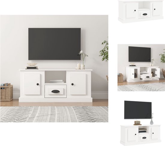 vidaXL TV-meubel - Trendy - Meubel - 100 x 35.5 x 45 cm - Wit - Kast