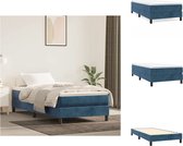 vidaXL Boxspringframe - Donkerblauw - 203 x 80 x 25 cm (L x B x H) - Geschikte matras- 80 x 200 cm - Fluwelen stof - Ondersteunende poten - Multiplex lattenbodem - Bed