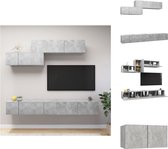 vidaXL Hangende Tv-kastenset - Spaanplaat - Betongrijs - 60 x 30 x 30 cm - Stevig en duurzaam - Kast