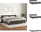 vidaXL Boxspringbed Deluxe - fluweel - 203x203x78/88 cm - donkergrijs - Bed