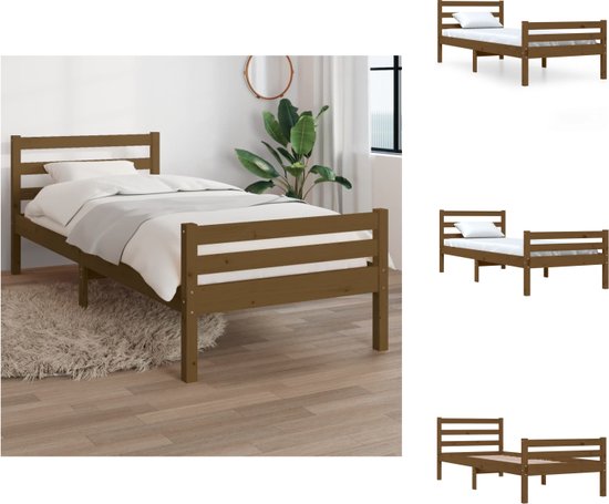 vidaXL Houten bedframe - Modern Bedroom - Bedden - 100 x 200 cm - Hoogwaardig massief grenenhout - Bed