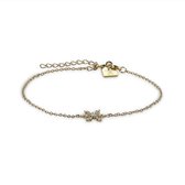 Twice As Nice Armband in verguld zilver, ster in zirconia 16 cm+3 cm
