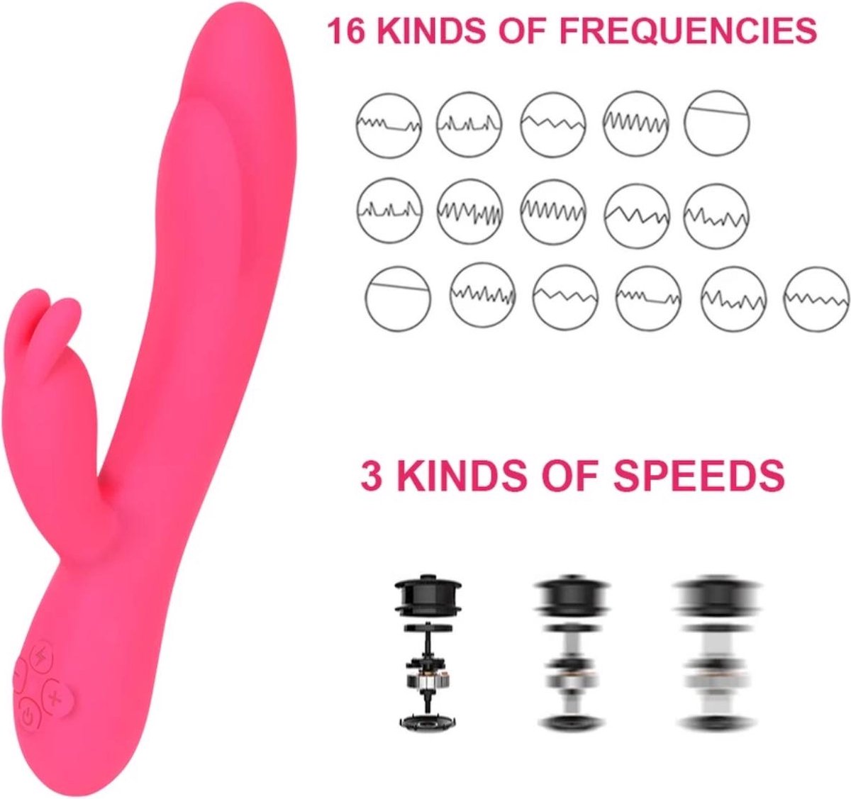 Rabbit Tarzan Vibrator - met stotende werking - Vibrator voor vrouwen - Discreet en stil - G-spot rn Clitotoris Stimulator - Dildo - Erotiek-Seksspeeltjes- Toys Pink/Roze