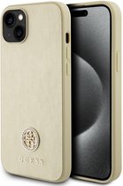 Guess 4G Strass Metal Logo Back Case - Geschikt voor Apple iPhone 15 (6.1") - Goud