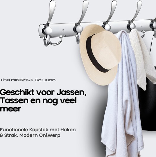 MAGICLULU 3 Sets Kapstokken Muurhaken Houten Haken Hoedenrek Hangerhouder Organizer Eenvoudig Te Installeren 12 Stuks * 3