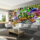 Fotobehangkoning - Behang - Vliesbehang - Fotobehang Graffiti - 100 x 70 cm