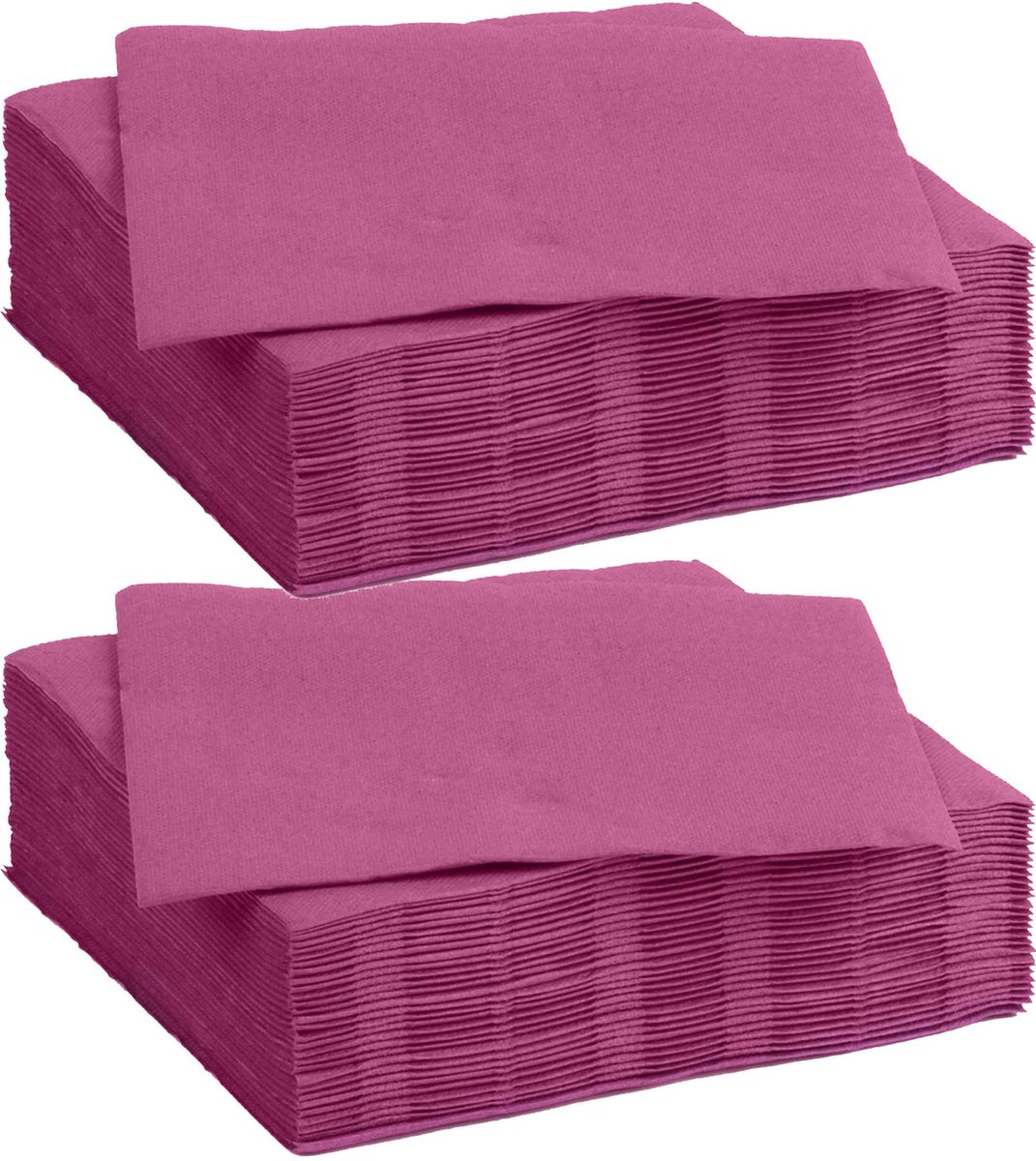 Color Party diner/feest servetten - 60x - fuchsia roze - 38 x 38 cm - papier - 3-laags