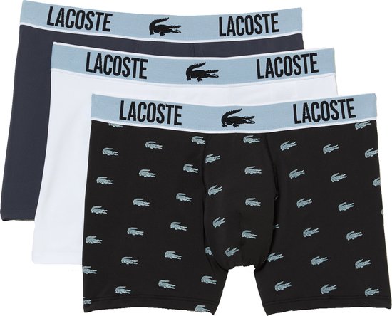 Lacoste Boxers Homme Microfibre Blauw / Wit 3-Pack - Taille M