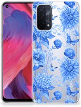TPU Case voor OPPO A74 5G | A54 5G Flowers Blue
