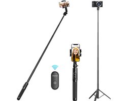 Ulanzi SK-03 Selfie Stick Statief - Uitschuifbaar tot 160 CM - Met Bluetooth afstandsbediening - Geschikt voor smartphone en Action cam - Telefoonstatief - Statief voor GoPro - Zwart Ulanzi SK-03 Selfie Stick Statief - Uitschuifbaar tot 160 CM - Met Bluetooth afstandsbediening - Geschikt voor smartphone en Action cam - Telefoonstatief - Statief voor GoPro - Zwart