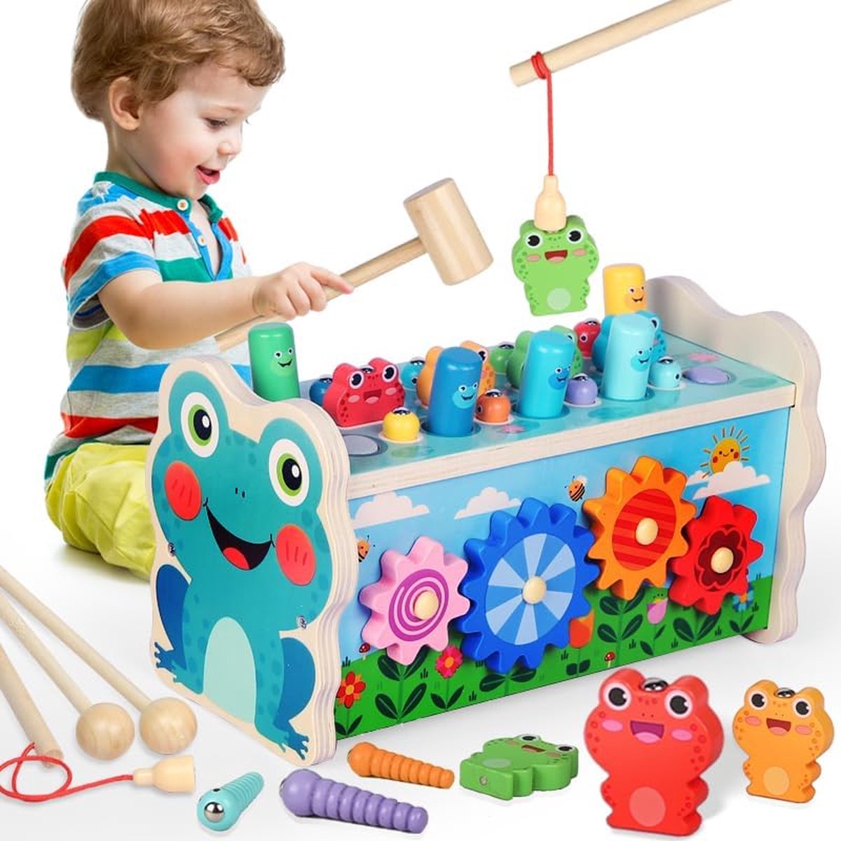 speelgoed Montessori en bois 1 2 3 ans filles garçon xylophone marteau jeu  enfants