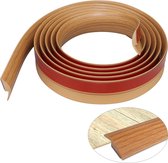 Overgangsprofiel - Zelfklevend - Vloer en tapijt - Laminaat - Vinyl - Overgangsrail - Overgangsstrepen voor tapijt - Drempelovergang - Hoogte minder dan 5 mm (2m, geel houtnerf)