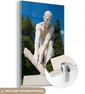 MuchoWow® Glasschilderij 80x120 cm - Schilderij acrylglas - Grieks standbeeld - Foto op glas - Schilderijen