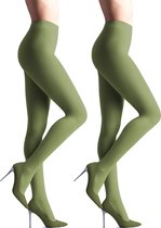 Giulia - Culotte Opaque Samba 40den (Multipack) - Vert Olive - S