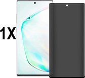 Screenz® - PRIVACY Screenprotector geschikt voor Samsung Galaxy Note 10 Plus - Tempered glass Screen protector geschikt voor Note 10 Plus - Beschermglas - Privé Glasplaatje