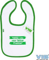 VIB® - Slabbetje Luxe velours - Tebbie nou voor lekker prakkie? - Babykleertjes - Slabbetjes - zwangerschap aankondiging - baby aankondiging