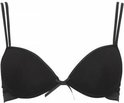 Zwarte push-up beha met stippen op de randen en bandjes.