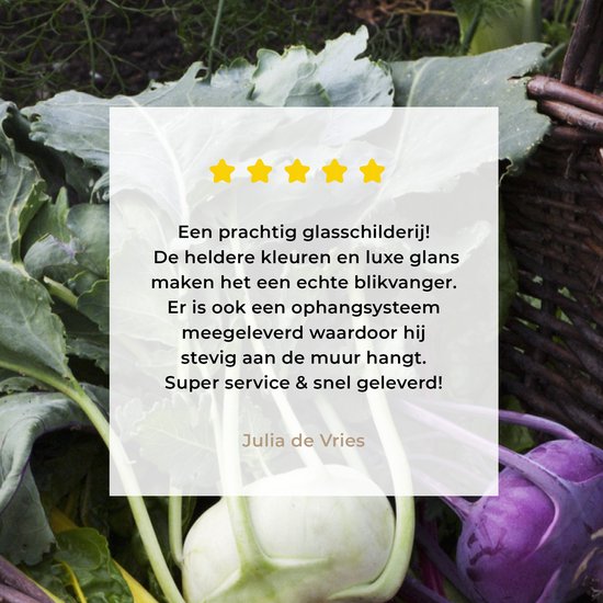 Chou-rave coloré dans un panier tressé Plexiglas 30x40 cm - petit - Tirage photo sur Glas (décoration murale en plexiglas)