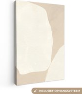 Canvas Schilderij Beige - Abstract - Modern - 60x90 cm - Wanddecoratie