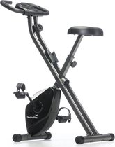 Skandika Foldaway X-1000 Hometrainer Fiets – Hometrainers - Fitnessbike – Hometrainer fiets inklapbaar - Fitness fiets opvouwbaar met handpulssensoren, 8-staps magnetische weerstand, LCD display, 130 kg max. Gebruikersgewicht - zwart/oranje