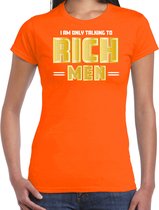 Bellatio Decorations Foute party t-shirt voor dames - Gold digger - oranje - carnaval XS