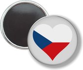 Button Met Magneet - Hart Vlag Tsjechië - NIET VOOR KLEDING