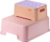 Step Stool, Two-Tier Step Stool for Children, Separable Separate Use, Step Stool for Toilet Training, Brushing Teeth, Washing Hands, Children's Footstool, Pink