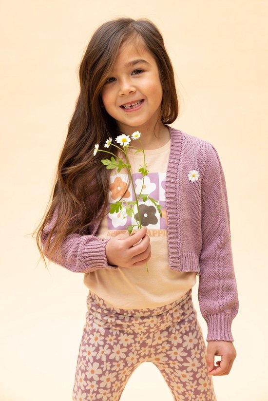 LOOXS Little 2401-7303-586 Meisjes Sweater/Vest - Maat 104 - Paars van 60% cotton 40% polyester