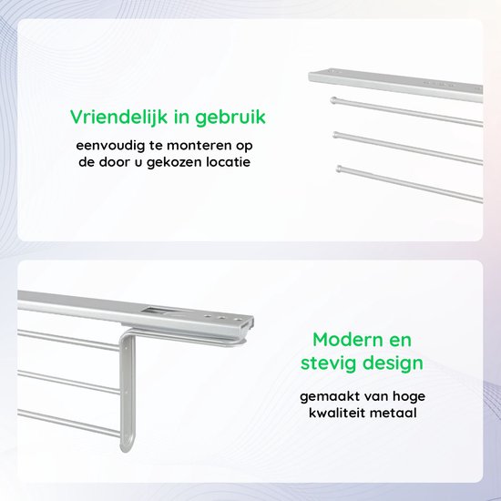 Zwart Handdoekrek Uitschuifbaar 43-78CM Geen Boren Roestvrij Staal