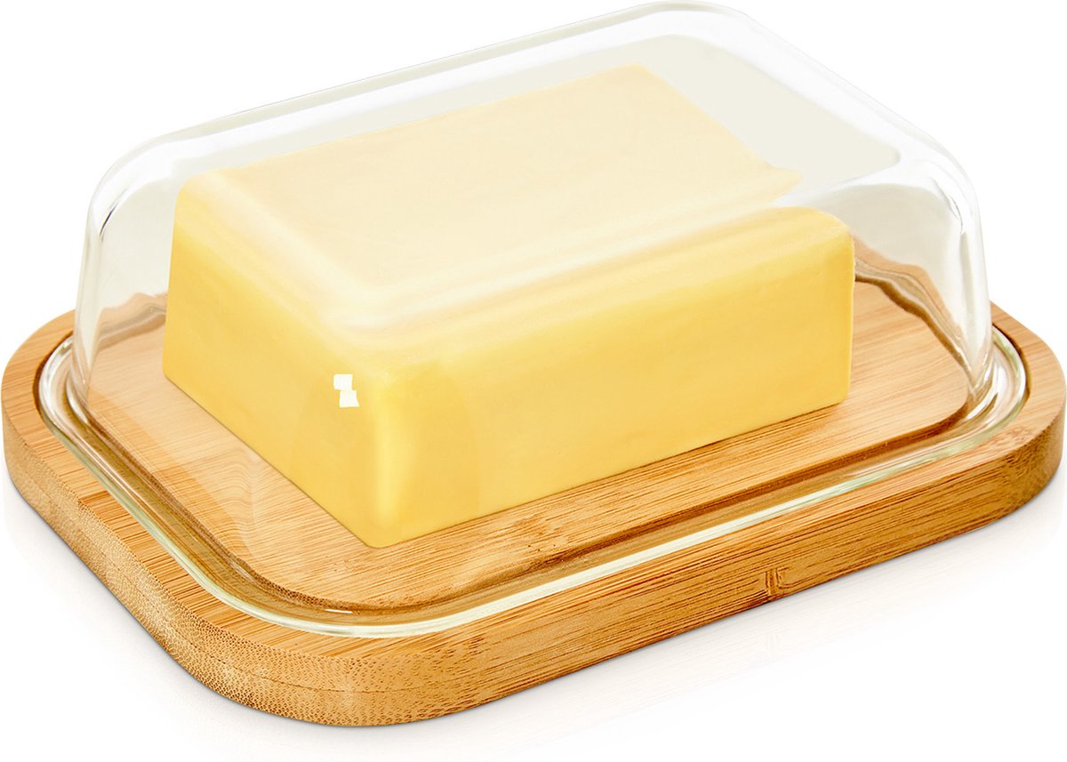 Glazen botervloot luchtdicht neutraal van smaak vaatwasserbestendig