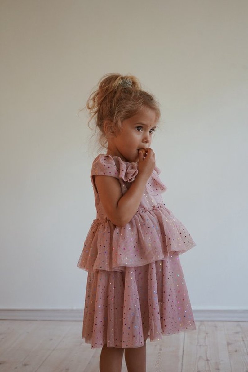 Konges Sløjd Girls Cherry Glitter Ballerina Dress in Pink