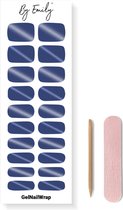 By Emily® Gel Nagel Wraps 'Sapphire Cat Eye' - Gellak Stickers - SpringNails- Lente - UV Lamp Gelnagels - Langhoudende Nagelstickers - Nail Art Folie - 20 Stickers - UV LED Lamp Vereist