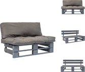 vidaXL banc de palette d'extérieur - 110 x 66 x 65 cm - bois de pin - gris - Canapé lounge