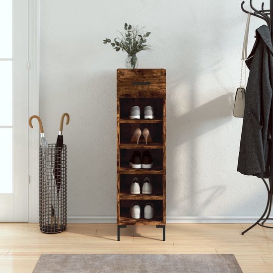 vidaXL Schoenenkast met plank Wit 103 x 30 x 51 cm Bewerkt hout