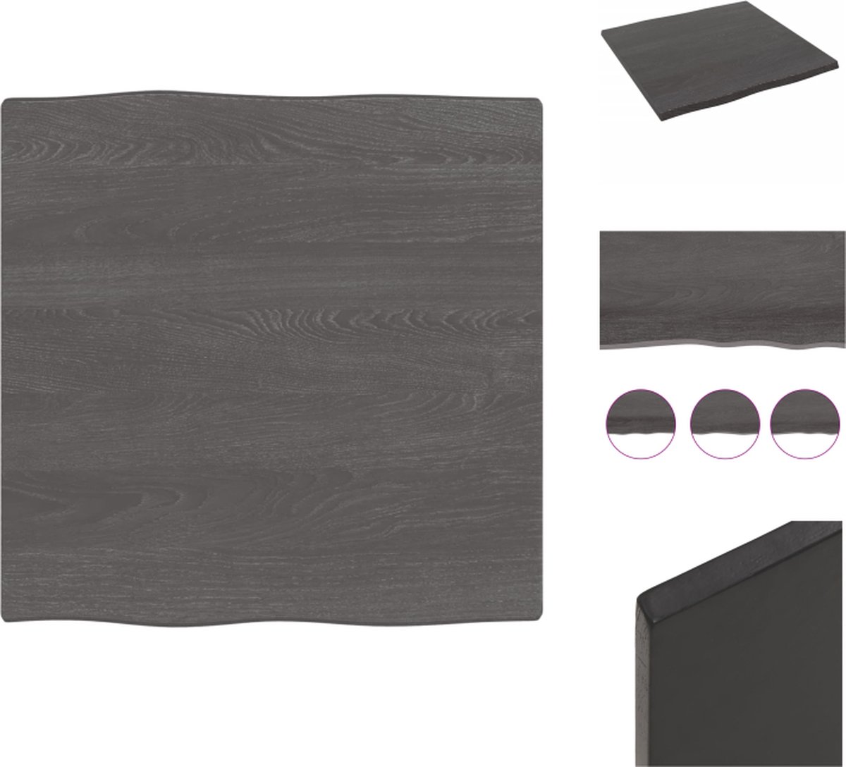 vidaXL Tafelblad vierkant 60x60x2,5 cm massief acaciahout, vervangend