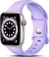 MY PROTECT - Siliconen Bandje Geschikt Voor Apple Watch 42mm - 44mm - 45mm - 49mm - Sportbandje Maat M/L - Lila