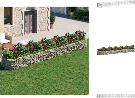 vidaXL - Gabion - plantenbak - verhoogd - 600x100x50 - cm - gegalvaniseerd - ijzer