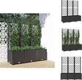 vidaXL Plantenbak met latwerk - Zwart - 120 x 40 x 136 cm - Weerbestendig - Bloempot