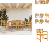 vidaXL Teakhouten Tuinset - 180x90x77 cm - Massief teakhout - Praktisch tafelblad - Comfortabel zitten - Tuinset