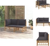 vidaXL Tuinset - Bamboe - Modulair ontwerp - Comfortabele kussens - Duurzaam materiaal - Tuinbank