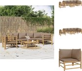 vidaXL Bamboe Tuinset - Lounge - 55 x 65 cm - Modulair Design - Tuinset