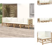 vidaXL Bamboe Tuinset - Lounge - 4-delige set - Tuinset