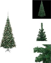 vidaXL Sapin de Noël Deluxe - 240 cm - Vert - PVC - 10 couches - 1 300 branches - 300 LED - Sapin de Noël décoratif