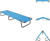 vidaXL Lit de camping pliable - Lit lounge - Bleu turquoise 190x58x28 cm - Cadre en acier inoxydable - Capacité de charge 120 kg - Chaise longue