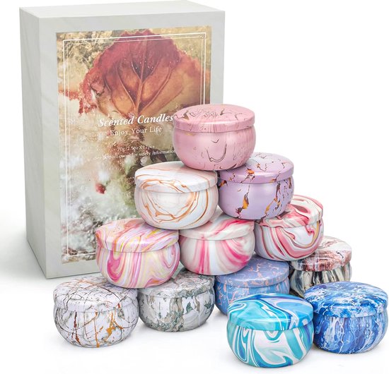Geurkaarsen set scented candles, aroma candles, candle gift set 12psc
