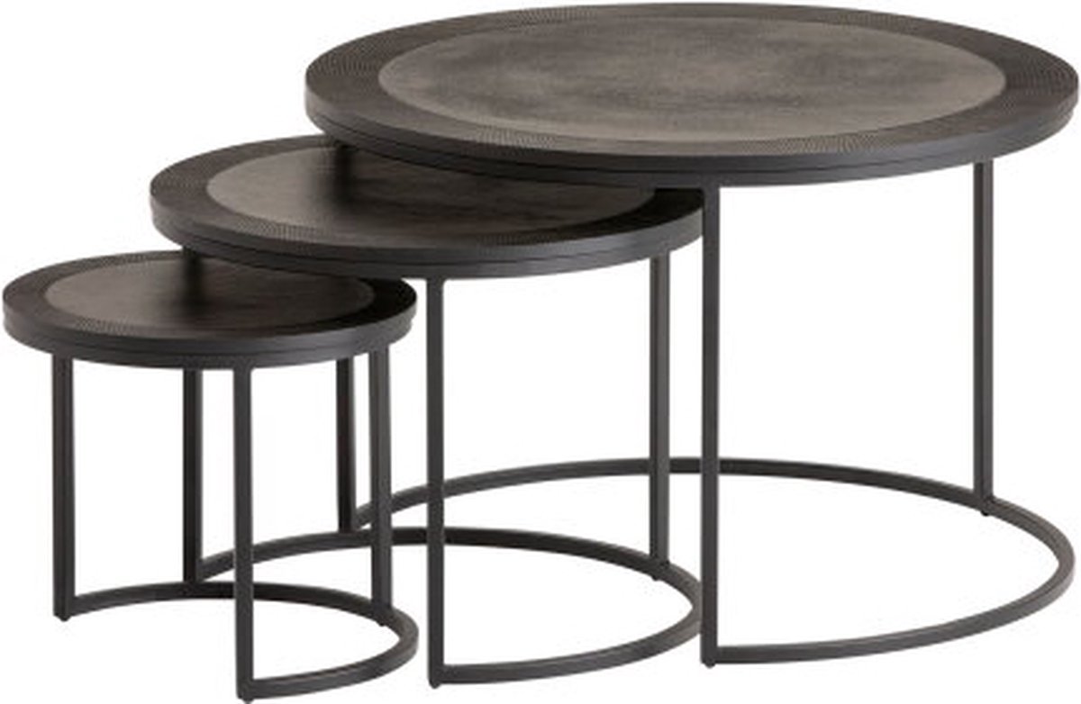 Salontafel Siena set van 3 - zwart
