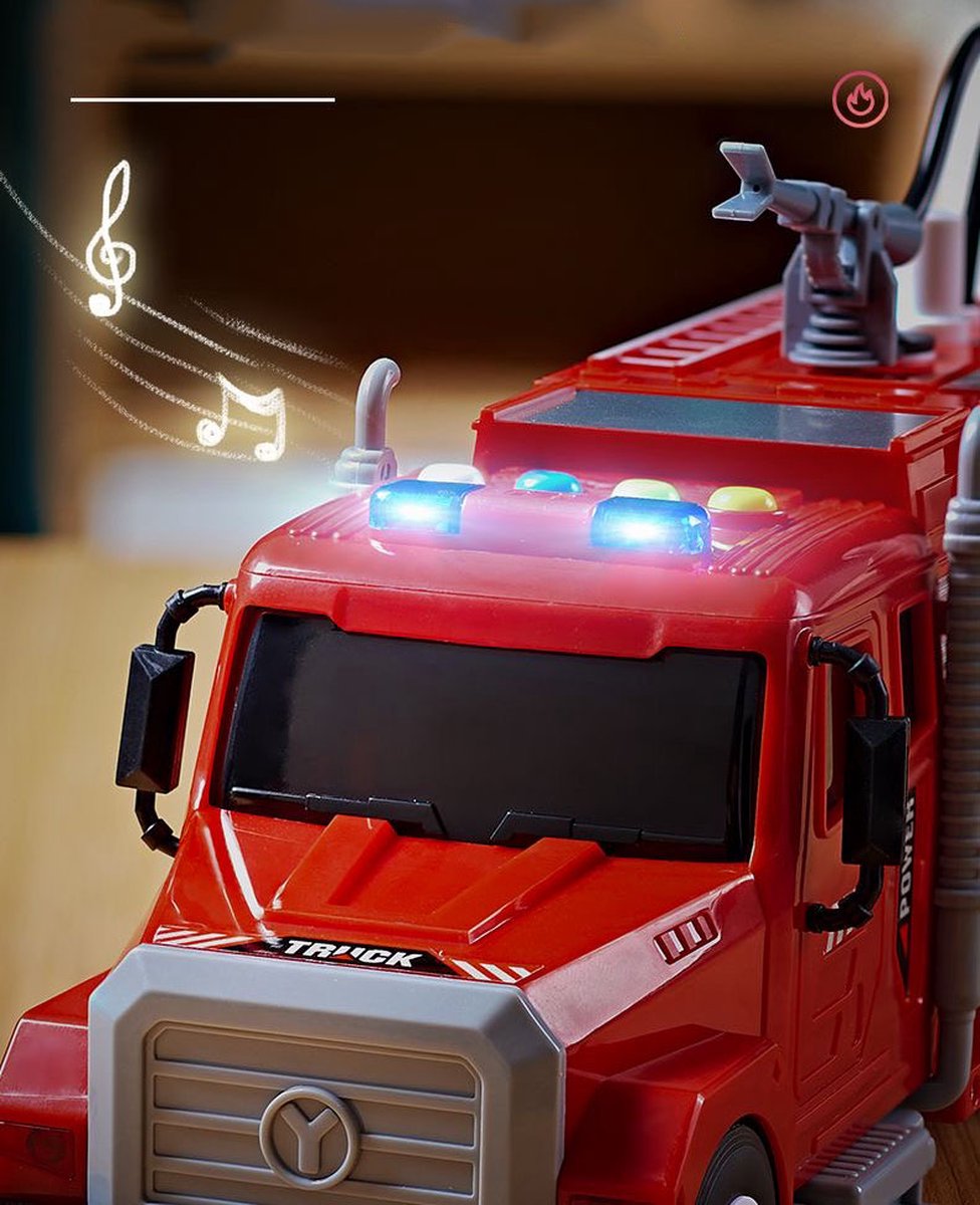 JMKA brandweerauto- brandweerwagen- brandweerauto speelgoed- brandweerwagen speelgoed- brandweerauto met licht en geluid- brandweerwagen speelgoed — afbeelding 3